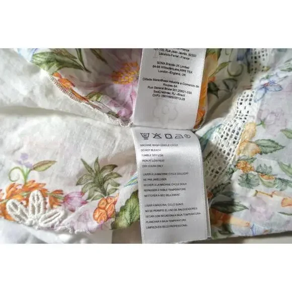 NEW, Farm Rio Sweet Bloom Bouquet Short-Sleeve Mini Dress Sz L #MD822 - Picture 9 of 9